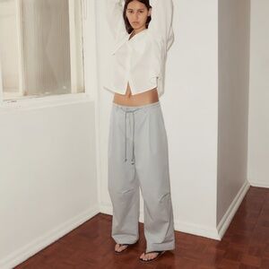 DEIJI STUDIOS Bartack Pant Sky Slouchy Pants Wide Leg Trousers Organic Cotton M